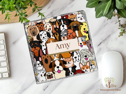 Personalised Dog Mug With Optional Matching Slate Coaster, Gift For Dog Lover