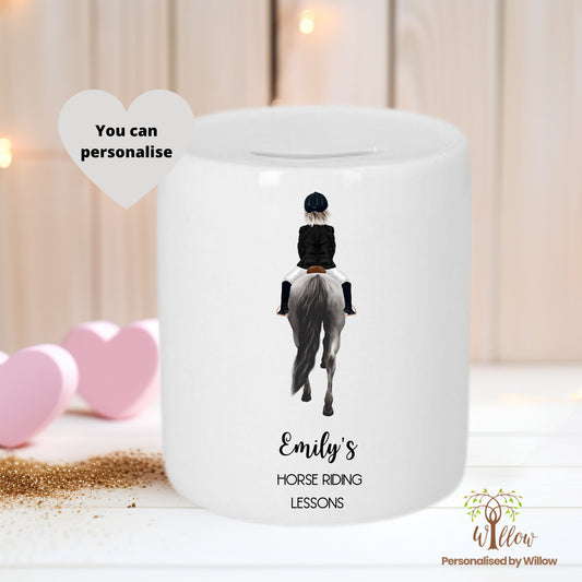 Personalised Horse Riding Lessons Money Savings Jar