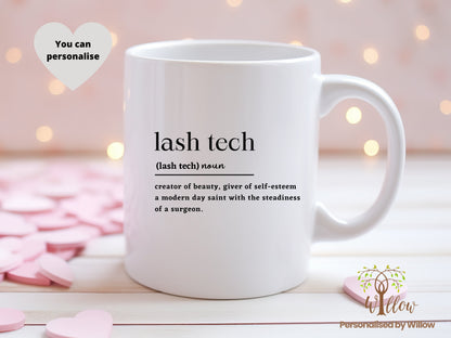 Personalised Lash Technician Mug, Lash Tech Mug, Personalised Mug, Lash Artist, Salon Coffee Mug, Lash Tech New Job Mug, Salon Co-worker