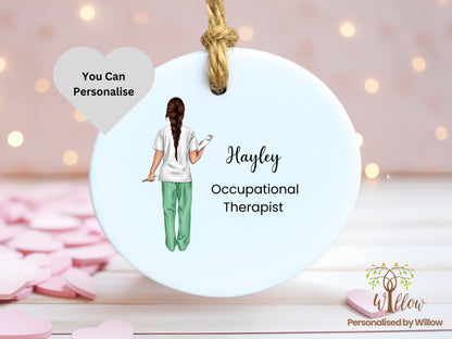 Occupational Therapist Gift, Personalised Occupational Therapist Hanging