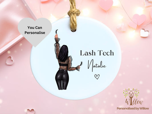 Nail Technician Gift, Personalised Nail Tech Hanging Plaque, Ceramic Ornament