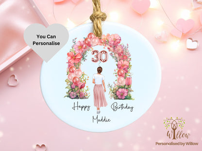 Personalised 30th, 40th, Birthday Gift, Daughter 30th Birthday Gift, Bestie Birthday Celebration, Friend Gift,  Sister Birthday Hanging