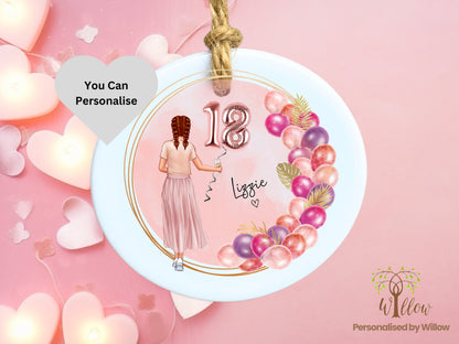 Personalised 18th Birthday Gift, Daughter 18th Birthday Gift, Bestie Birthday Celebration, Friend Gift,  Sister Unique Birthday Hanging