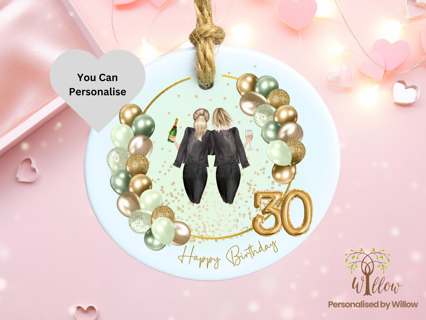 30th Birthday Ceramic, 30th Birthday Birthday Keepsake, Personalised Ceramic Ornament