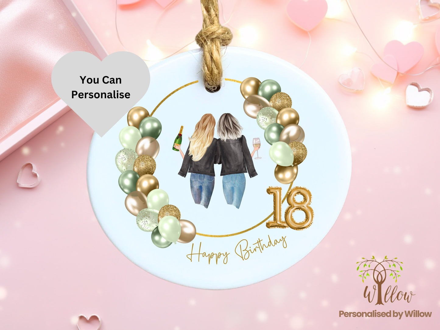 Personalised 18th Birthday Gift, Eighteenth Birthday, Milestone Birthday, Bestie Birthday Celebration, Friend Gift, Unique Birthday Hanging