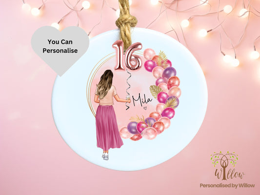 Personalised 16th Birthday Gift, Sweet 16th Birthday, Daughter Gift, Bestie Birthday Celebration, Friend Gift, Unique Birthday Hanging