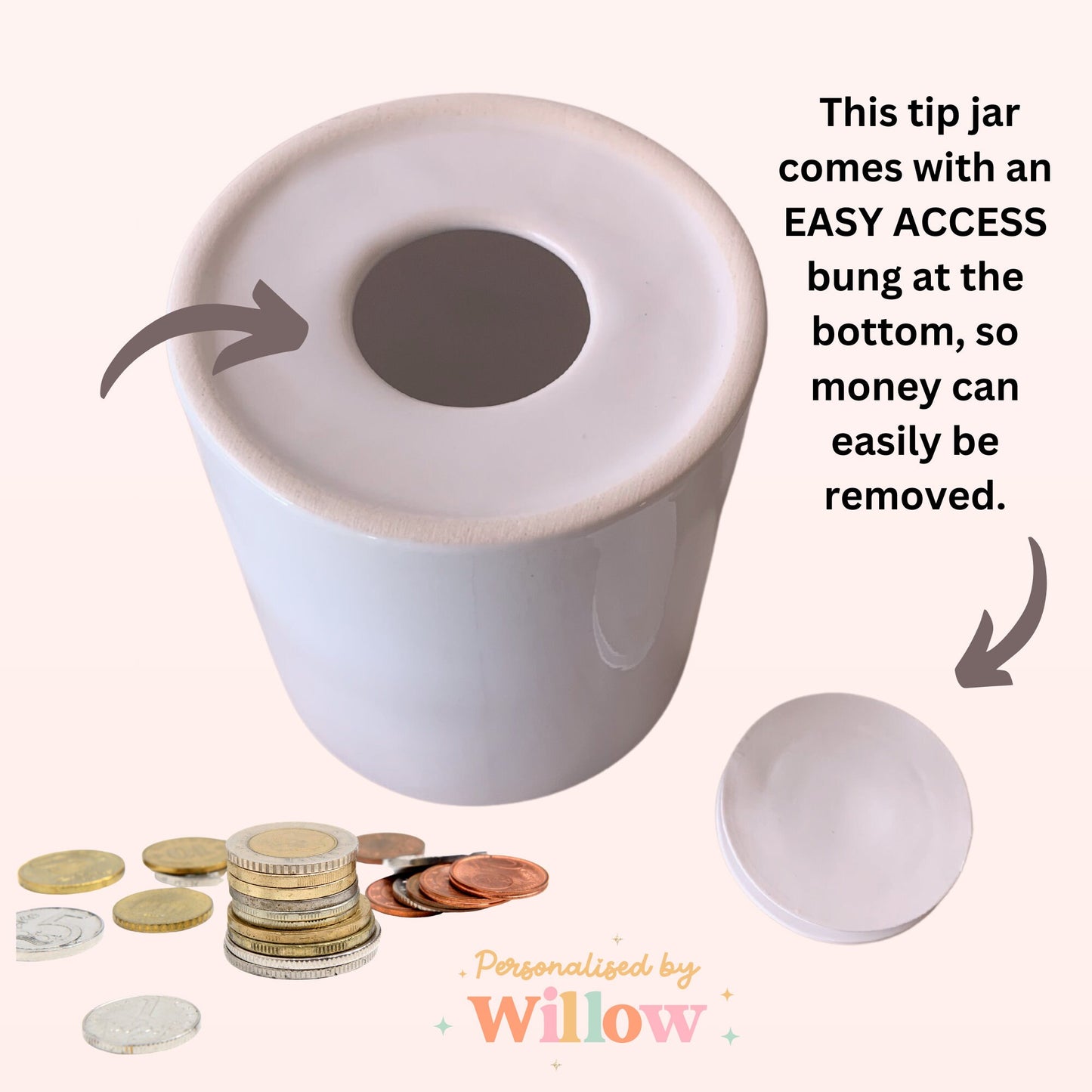 Personalised Restaurant Waitress Tip Jar