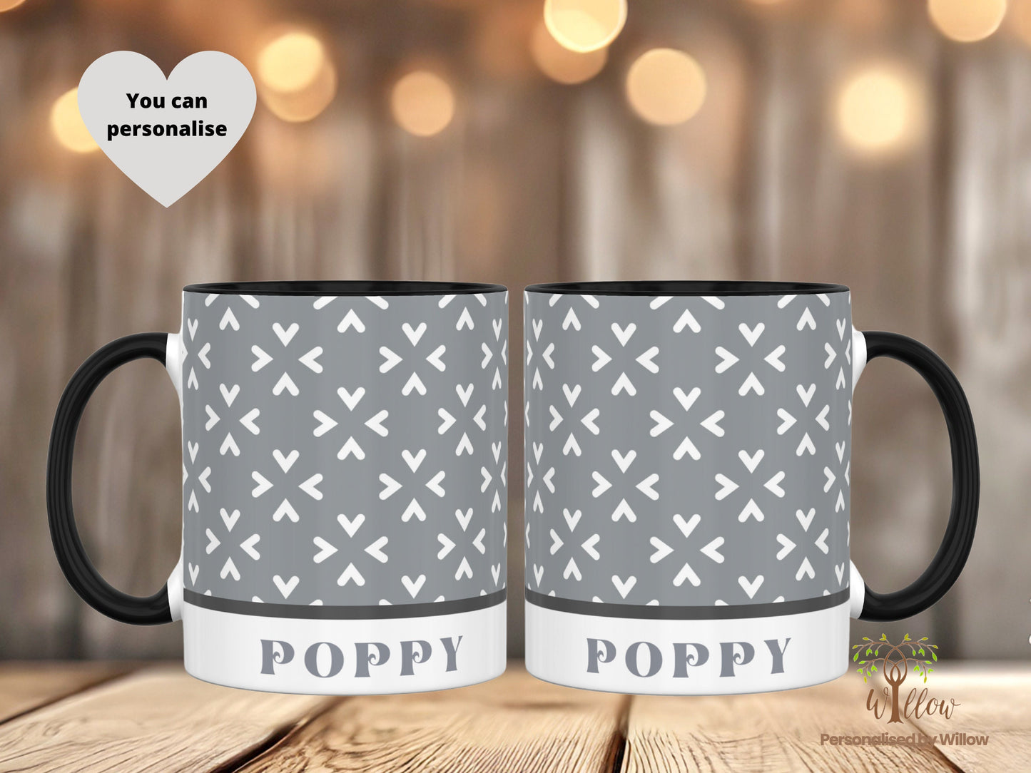 Personalised Name Mug With Optional Matching Slate Coaster