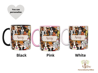 Personalised Dog Mug With Optional Matching Slate Coaster, Gift For Dog Lover