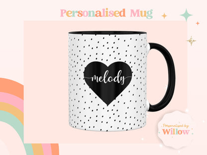 Personalised Spotty Mug With Optional Matching Slate Coaster Option