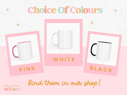 Personalised Rainbow Mug With Optional Matching Slate Coaster