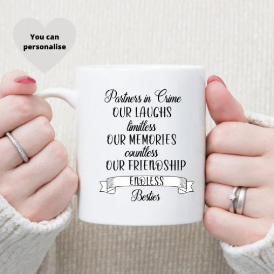 Friendship Personalised Mug Gift,  Personalised Bestie Mug, Custom Bestie Mug.