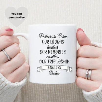 Friendship Personalised Mug Gift,  Personalised Bestie Mug, Custom Bestie Mug.