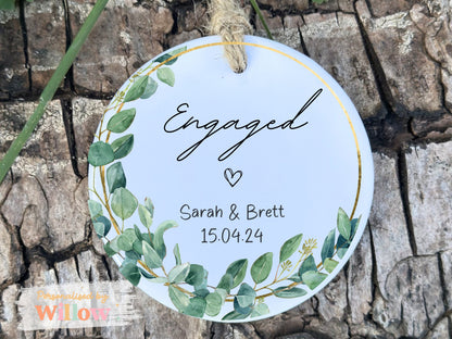 Personalised Engagement Ceramic Hanging Ornament