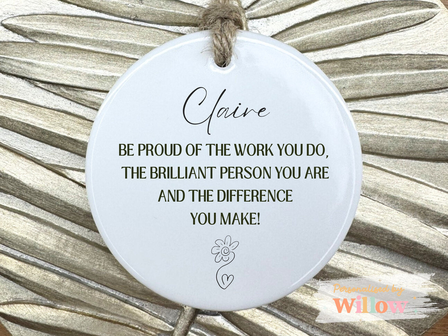 Personalised Work College Gift, Thank You Gift, Leaving Gift, Volunteer/Mentor Gift, Work Colleague Decoration Gift, Co-Worker Gift