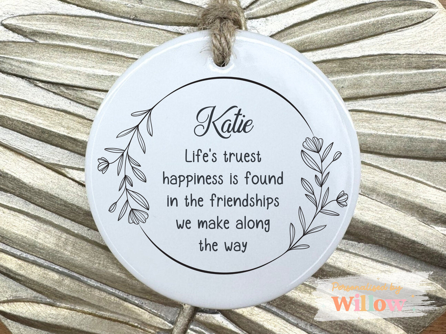 Personalised Friendship Gift, Affirmation Gift, Motivational Gift, Positive Ceramic Ornament.