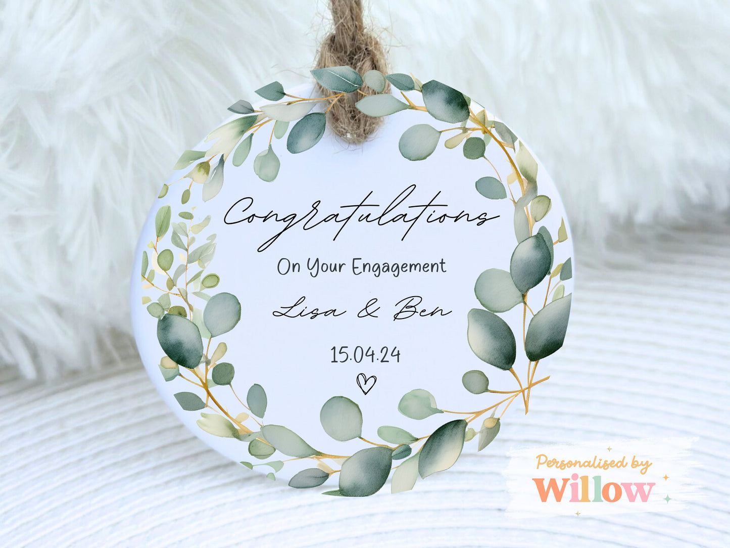 Personalised Congratulations On Your Engagement Ceramic Ornament