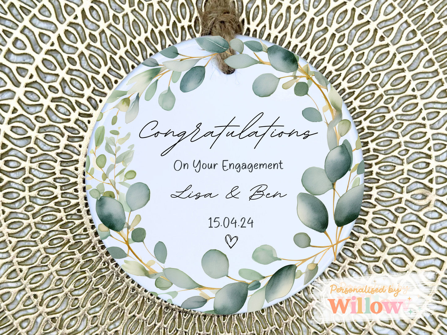 Personalised Congratulations On Your Engagement Ceramic Ornament