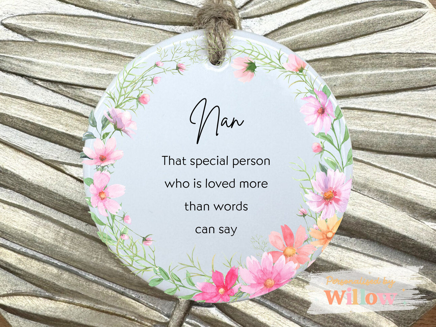 Personalised Nanny Ceramic Ornament Thank You Gift