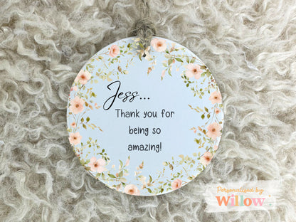 Personalised Colleague Leaving Gift, Co-Worker Gift, Thank You Sentimental Gift Ceramic Ornament.