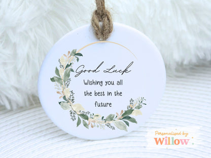 Personalised Good Luck Gift, Good Luck Present, Sentimental Gift, Ceramic Ornament.