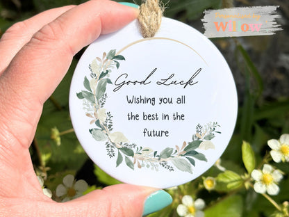 Personalised Good Luck Gift, Good Luck Present, Sentimental Gift, Ceramic Ornament.