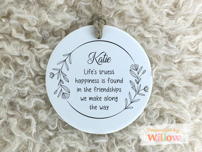 Personalised Friendship Gift, Affirmation Gift, Motivational Gift, Positive Ceramic Ornament.