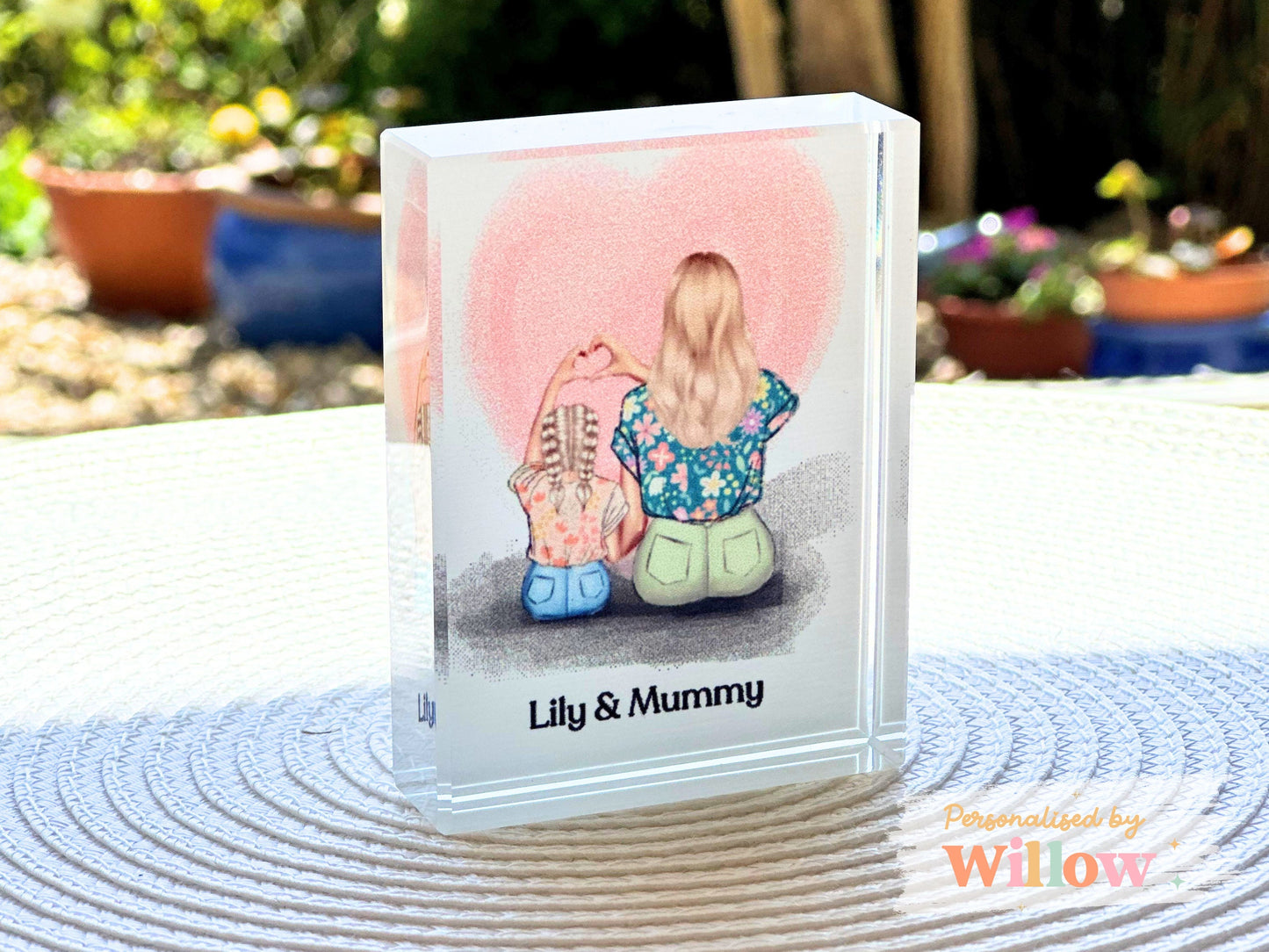 Personalised Free Standing Photo Block Gift, Crystal Photo Plaque.