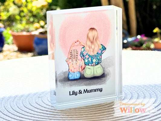 Personalised Free Standing Photo Block Gift, Crystal Photo Plaque.