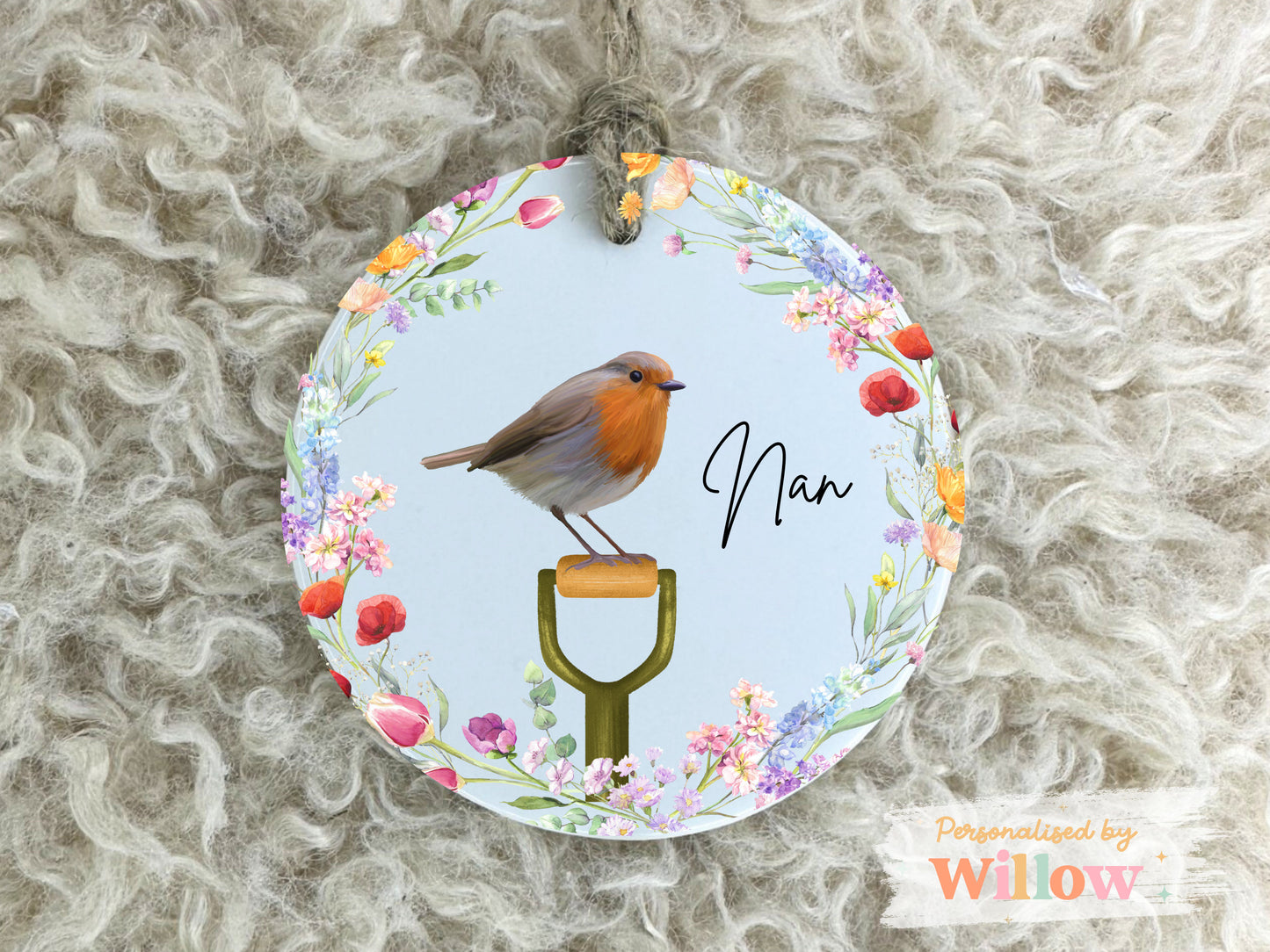 Personalised Robin Nan Gift, Nanny Gift, Thank you Nanny Gift.