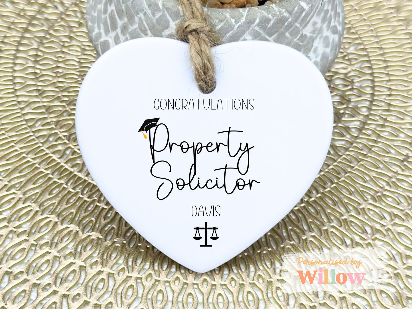 Personalised Property Solicitor, Newly Qualified Solicitor Ceramic Ornament.