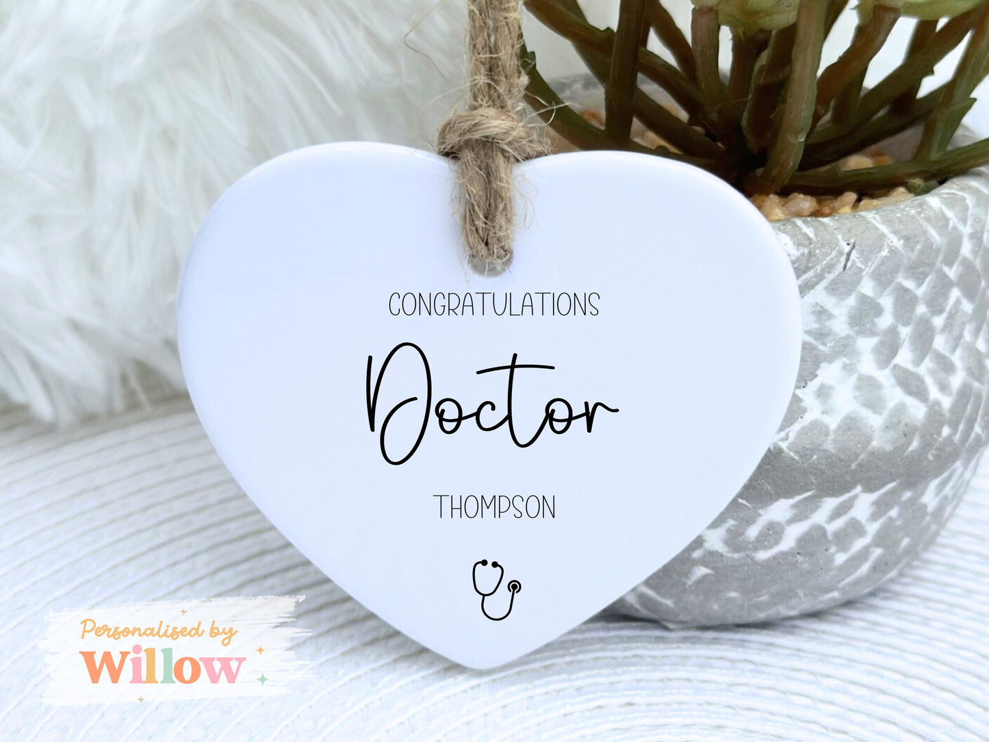 Personalised Qualified Doctor Gift, Newly Qualified Doctor Ceramic Ornament.