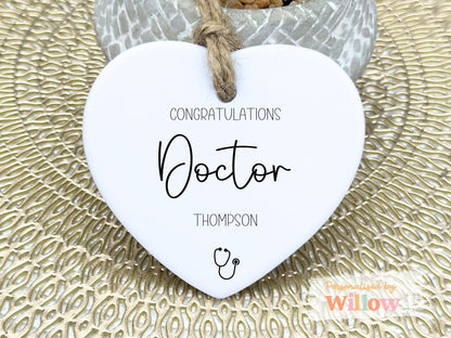 Personalised Qualified Doctor Gift, Newly Qualified Doctor Ceramic Ornament.