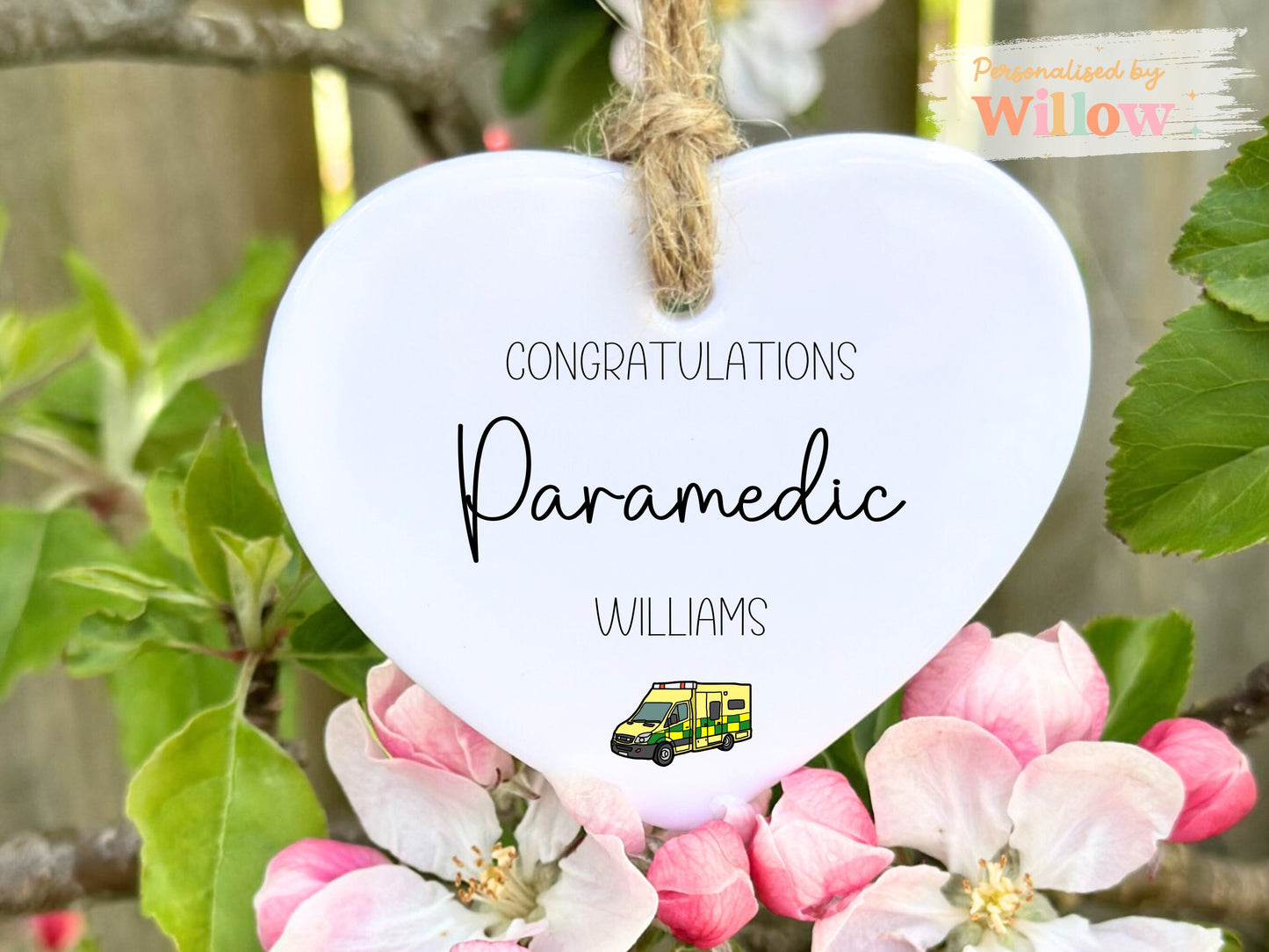 Personalised Congratulations on Becoming a Paramedic Gift, Newly Qualified Paramedic Ceramic Ornament