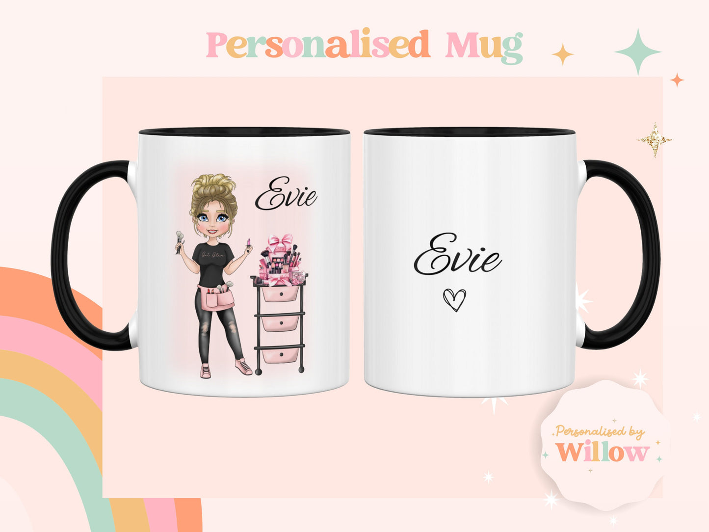 Personalised Makeup Artist Mug, Beautician Mug, Personalised Mug.