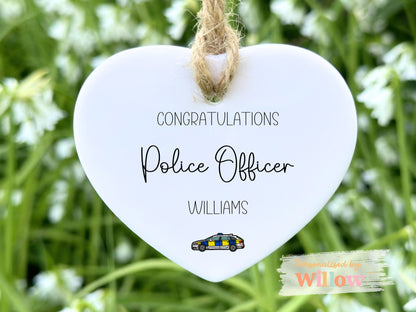 Personalised Congratulations on Becoming a Police Officer Gift, Newly Qualified Policeman Ceramic Ornament