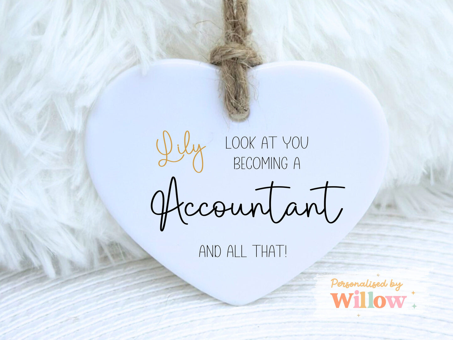 Personalised Congratulations on Becoming an Accountant Gift, Newly Qualified Accountant Ceramic Ornament