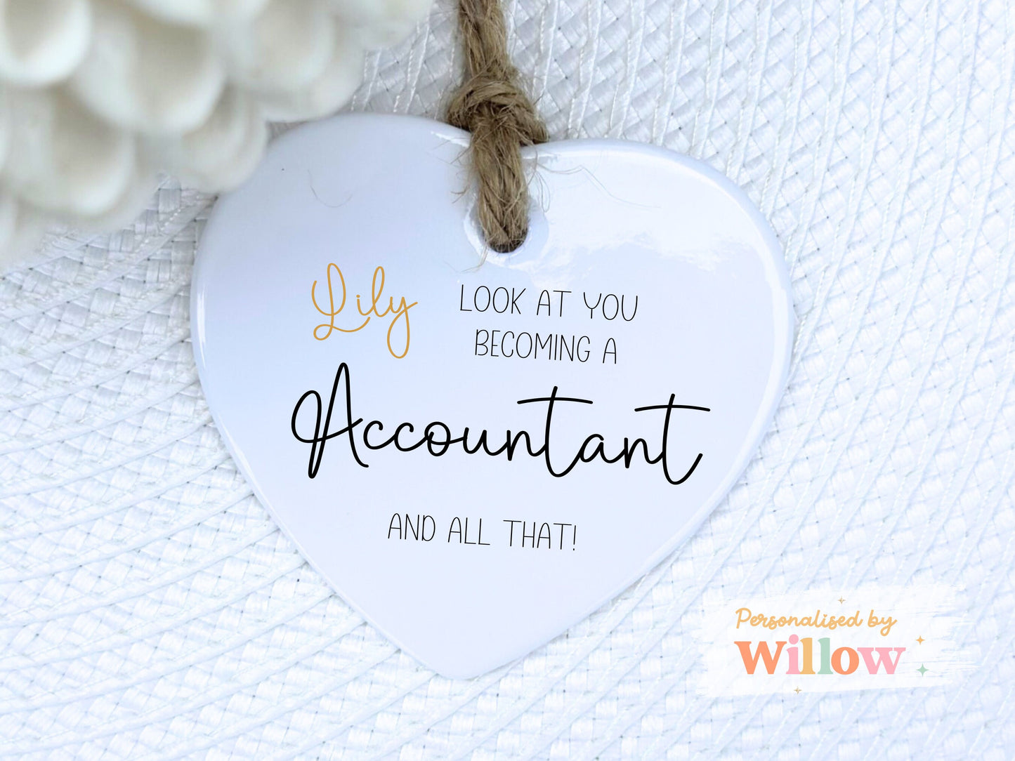 Personalised Congratulations on Becoming an Accountant Gift, Newly Qualified Accountant Ceramic Ornament