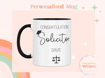 Personalised Congratulations on becoming a Solicitor Mug