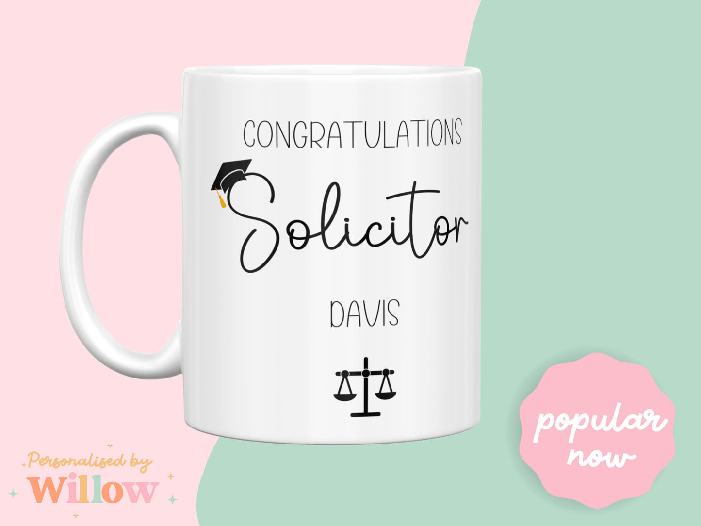 Personalised Congratulations on becoming a Solicitor Mug