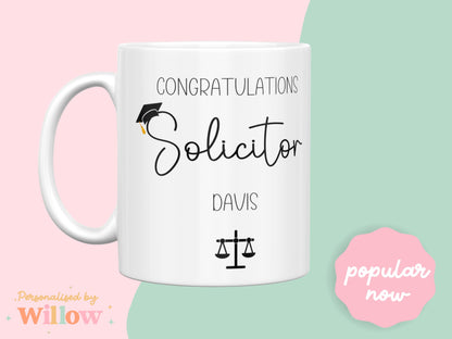 Personalised Congratulations on becoming a Solicitor Mug