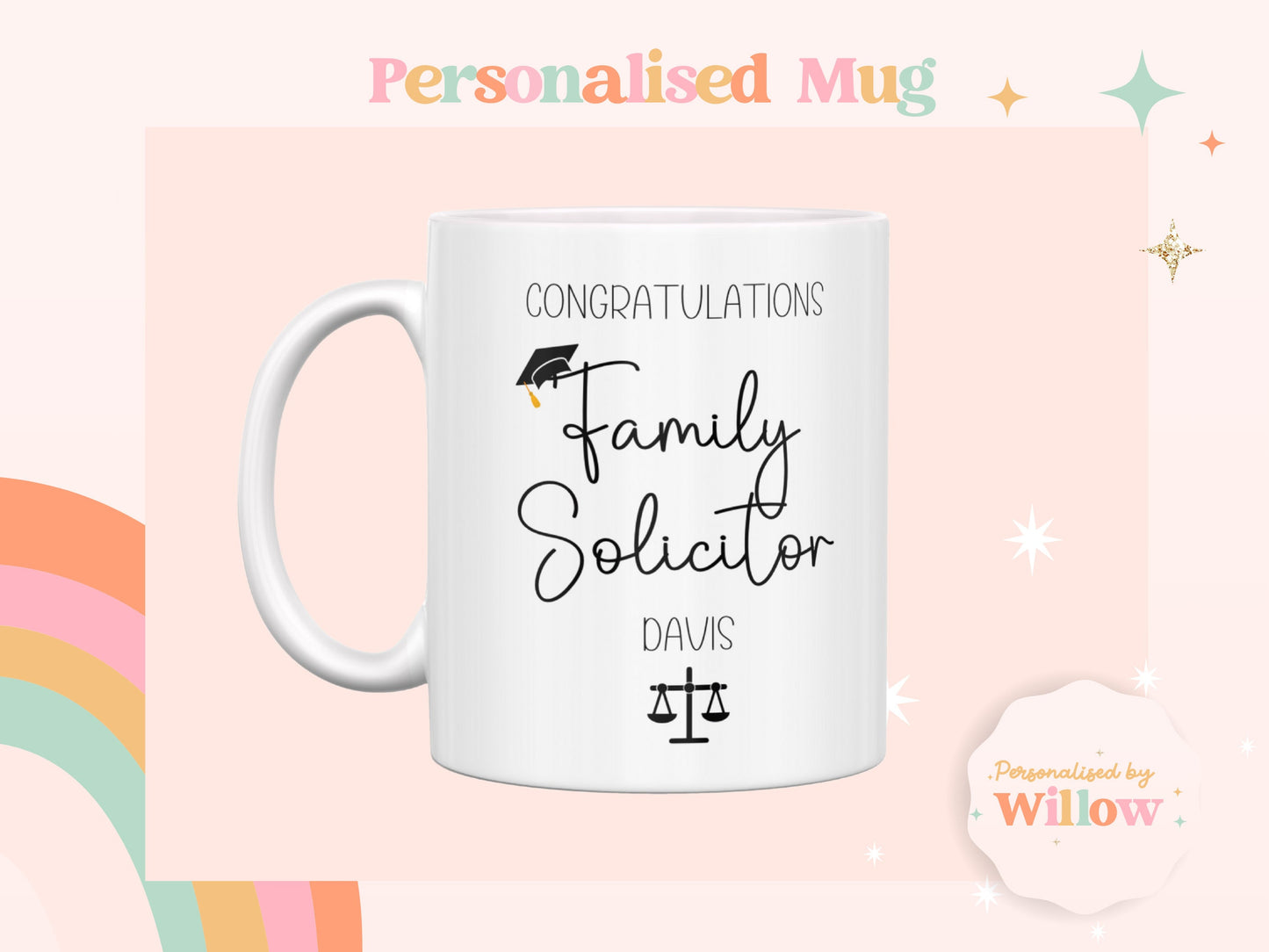 Personalised Congratulations Family Solicitor Mug