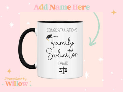 Personalised Congratulations Family Solicitor Mug