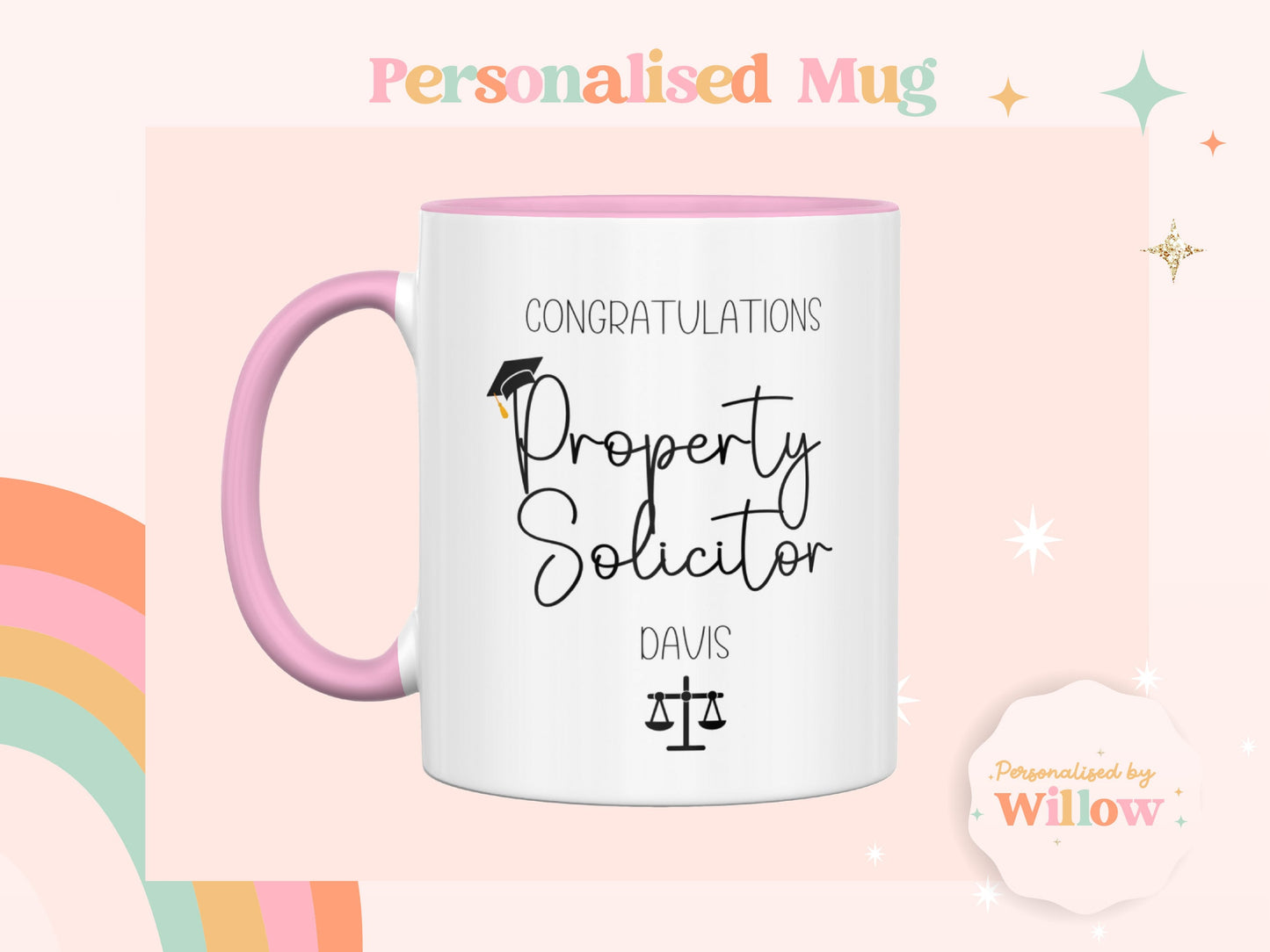 Personalised Congratulations Property Solicitor Mug