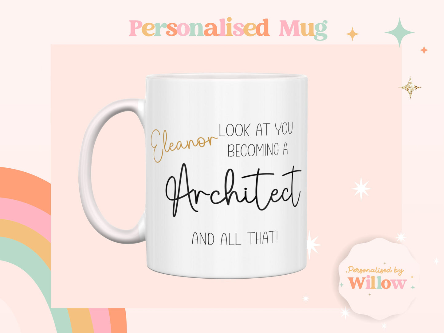 Personalised Look At You Becoming An Architect Mug, Gift for Newly Qualified Architect