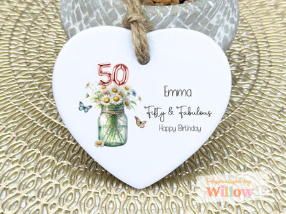 Personalised 30th, 40th, 50th, 60th Birthday Gift, Birthday Gift For Mum, Ceramic Ornament.