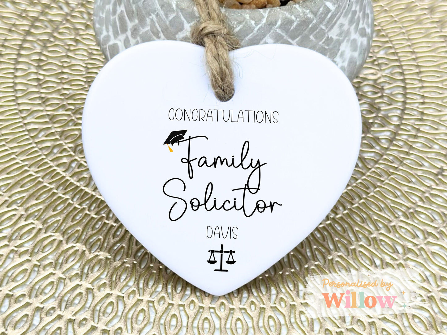 Personalised Family Solicitor, Newly Qualified Solicitor Ceramic Ornament.