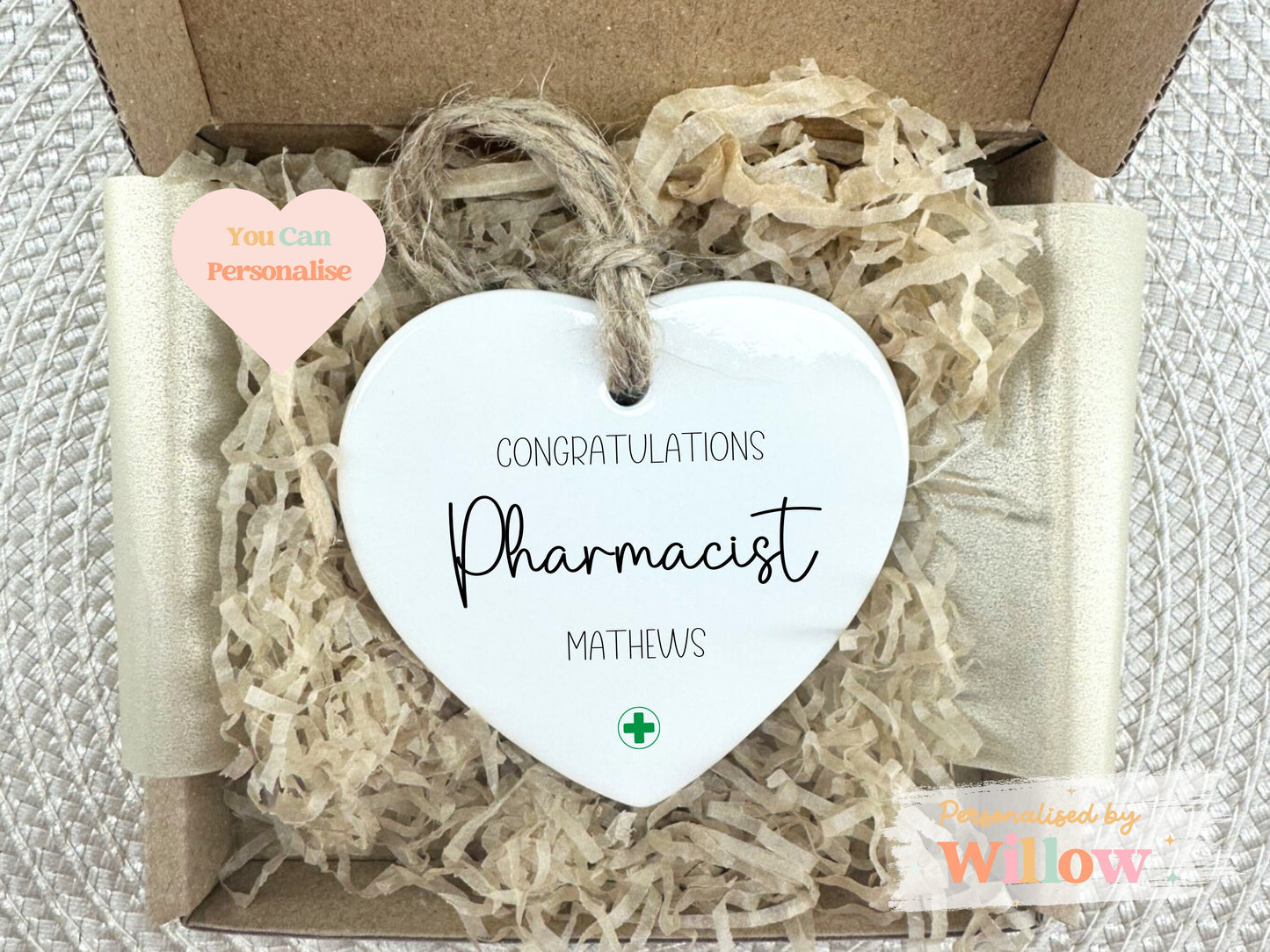 Personalised Qualified Pharmacist Gift, Newly Qualified Pharmacist Ceramic Ornament.