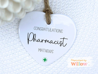 Personalised Qualified Pharmacist Gift, Newly Qualified Pharmacist Ceramic Ornament.