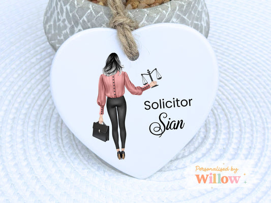 Personalised Solicitor Gift, Newly Qualified Solicitor Ceramic Ornament, Solicitor Graduation Gift, Barrister, Solicitor Christmas Gift